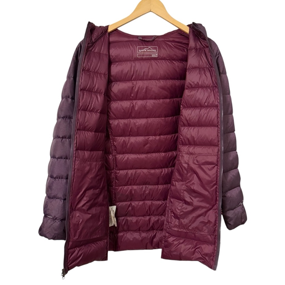 Eddie Bauer CirrusLite Jacket EB650 Women’s Medium Purple Down Puffer Quilted - Picture 3 of 10